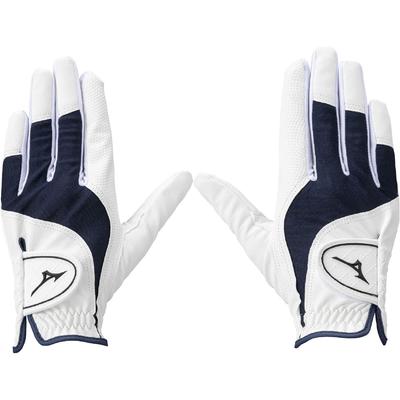 Mizuno Efil Golf 5MGWB554 Женские перчатки, Амбидекстральные, Бело-темно-синие, 19см,
