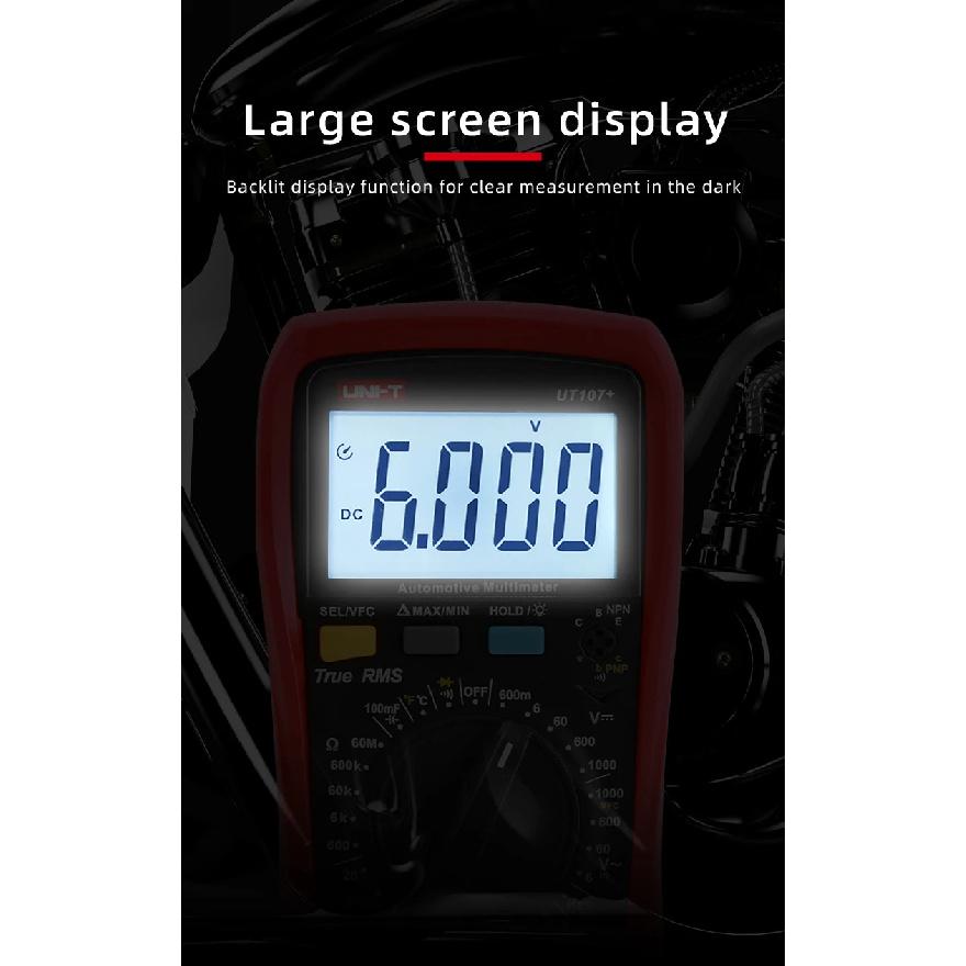 Цифровой мультиметр UNI-T UT105+ UT107+ True RMS VFC AC DC Температура Частота Рабочий цикл Диод Транзистор Автомобильный мультиметр