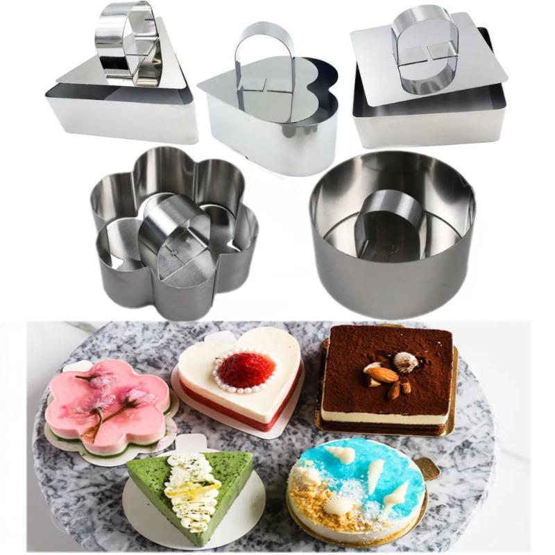 Stainless Steel Mousse Ring Cake Mold Baking Tools Kitchen Bakeware Cake Molds DIY Cupcake Salad Dessert Cake Decorting Tools
