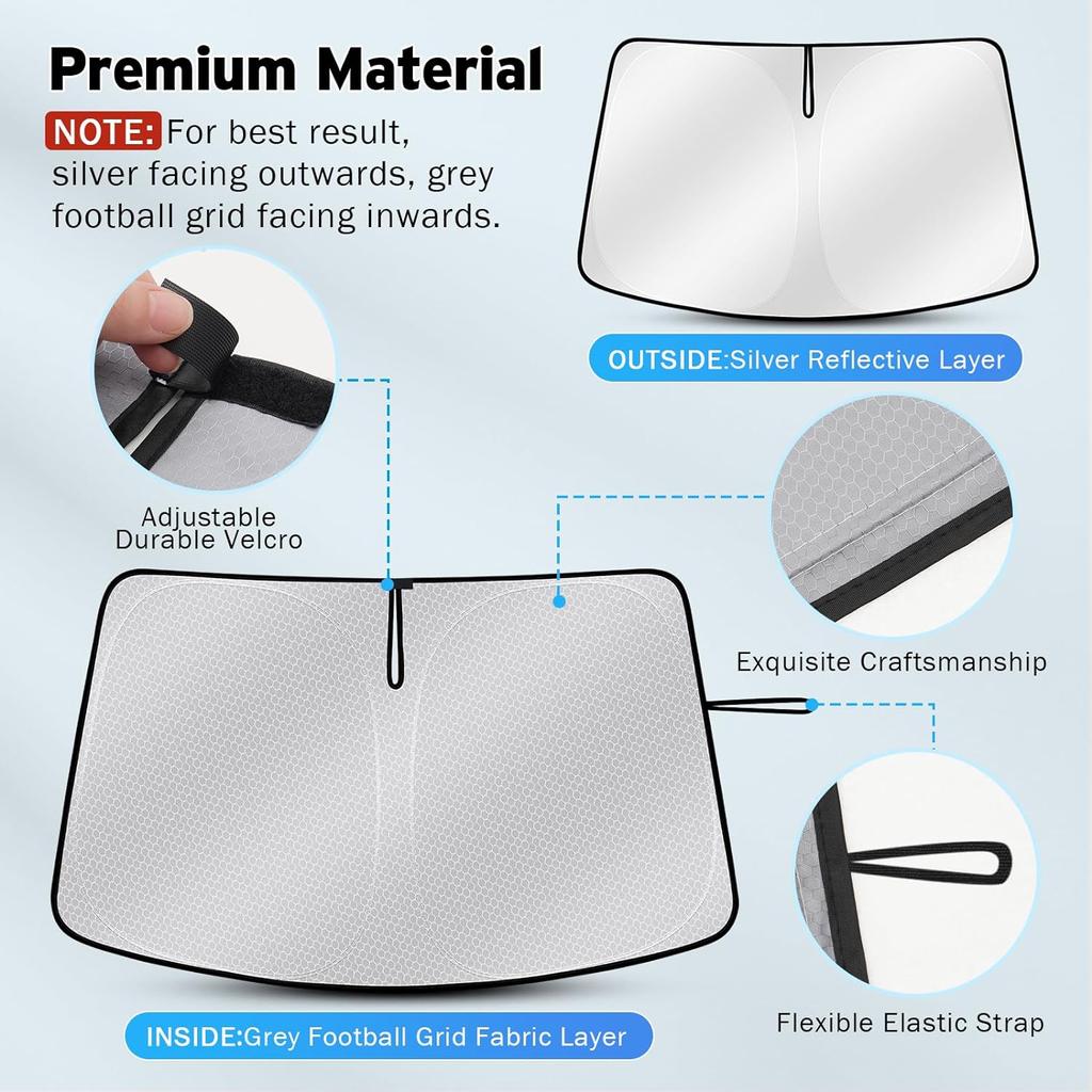 Windshield Sun Shade for Toyota Corolla 2019-2024, Upgraded Heat Insulation Front Window Cover for Toyota Corolla Accessories, Windshield Shade for