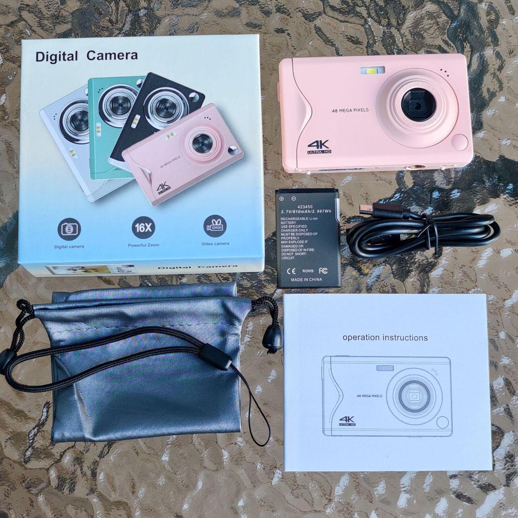 4K 64MP Digital Camera with 16x Zoom for Entry-Level Photography & Videography Students