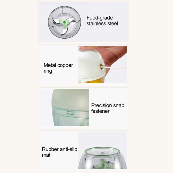 Mini Manual Garlic Chopper Portable Hand-Pull Food Processor for Garlic Ginger Chili Efficient Food Preparation Kitchen Gadget