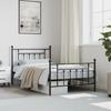 VidaXL Metal Bed Frame with Headboard-Footboard Black 100x200 Cm 353550