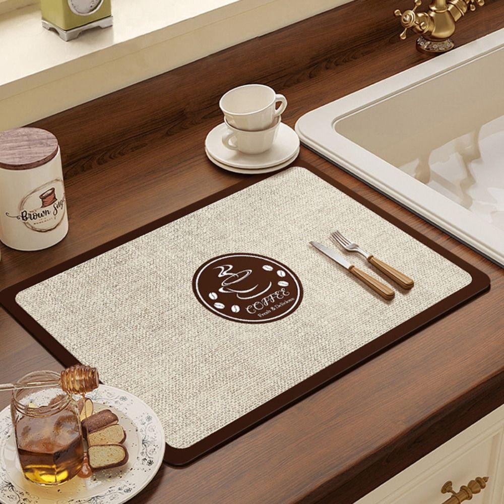 Абсорбирующий коврик для слива воды на кухне, утолщенный коврик для посуды, подставка для кофемашины, декор стола