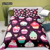 Милый мультяшный еда King Size Queen Size Пододеяльник Жемчужный молочный чай Набор постельного белья для сна Дети Подростки Взрослые Десерт Картофель фри Кола Долговечный Полиэстер