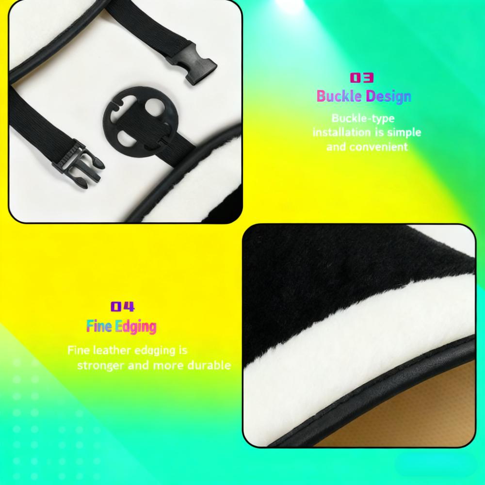 Plush car seat cushion for winter warmth and heating, car seat cushion for light luxury bow tie car seat cover