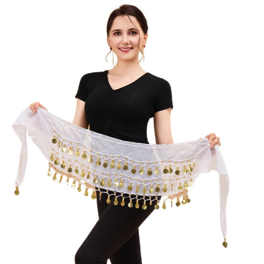 Adjustable Bellydance Waist Chain Gold Color Coins Dancing Waist Belt  Stage Performance