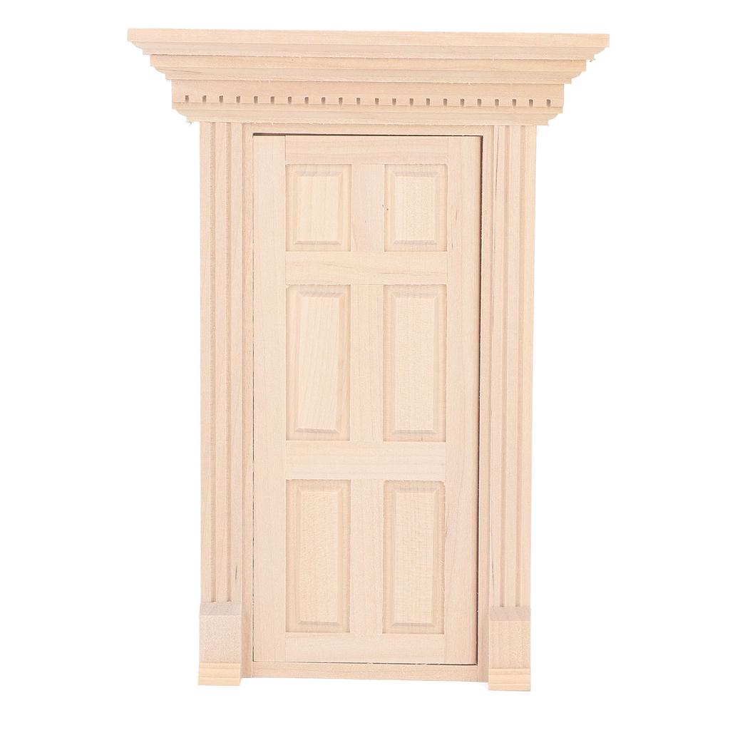 1:12 Dollhouse Miniature Wooden Door Panel 6 Grid Door Frame Unpainted Furniture Doll House