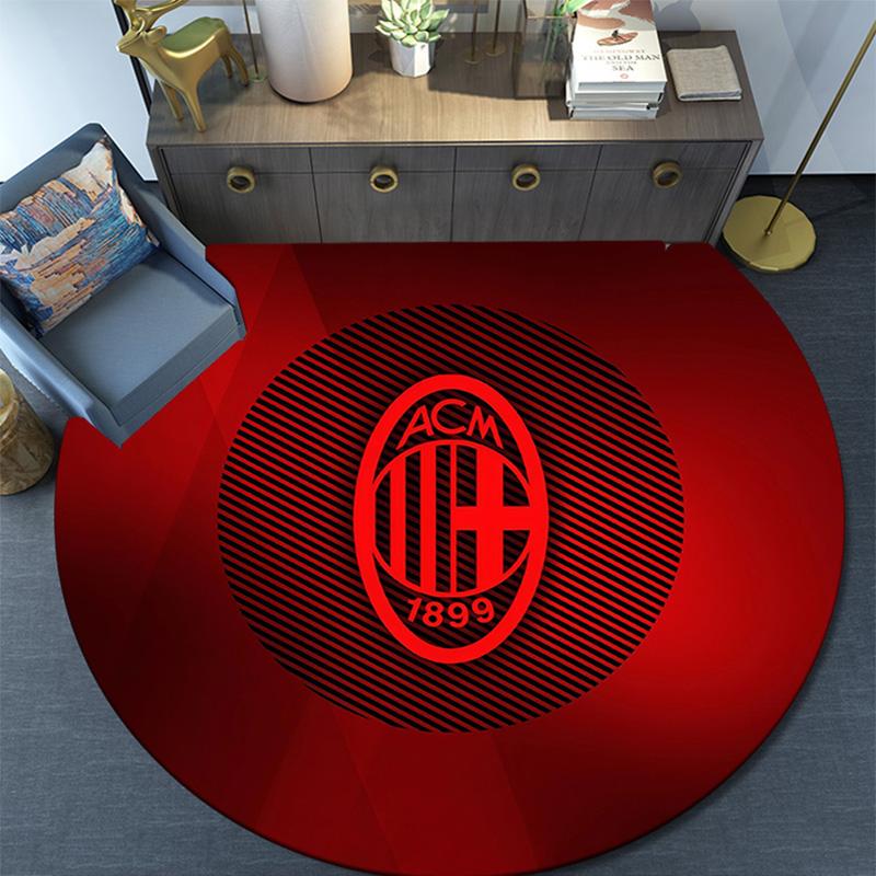 Associazione Calcio Milan3 Round Area Rug,Carpet Rug for Living Room Bedroom Sofa Playroom Decor,Non-slip Floor Mat