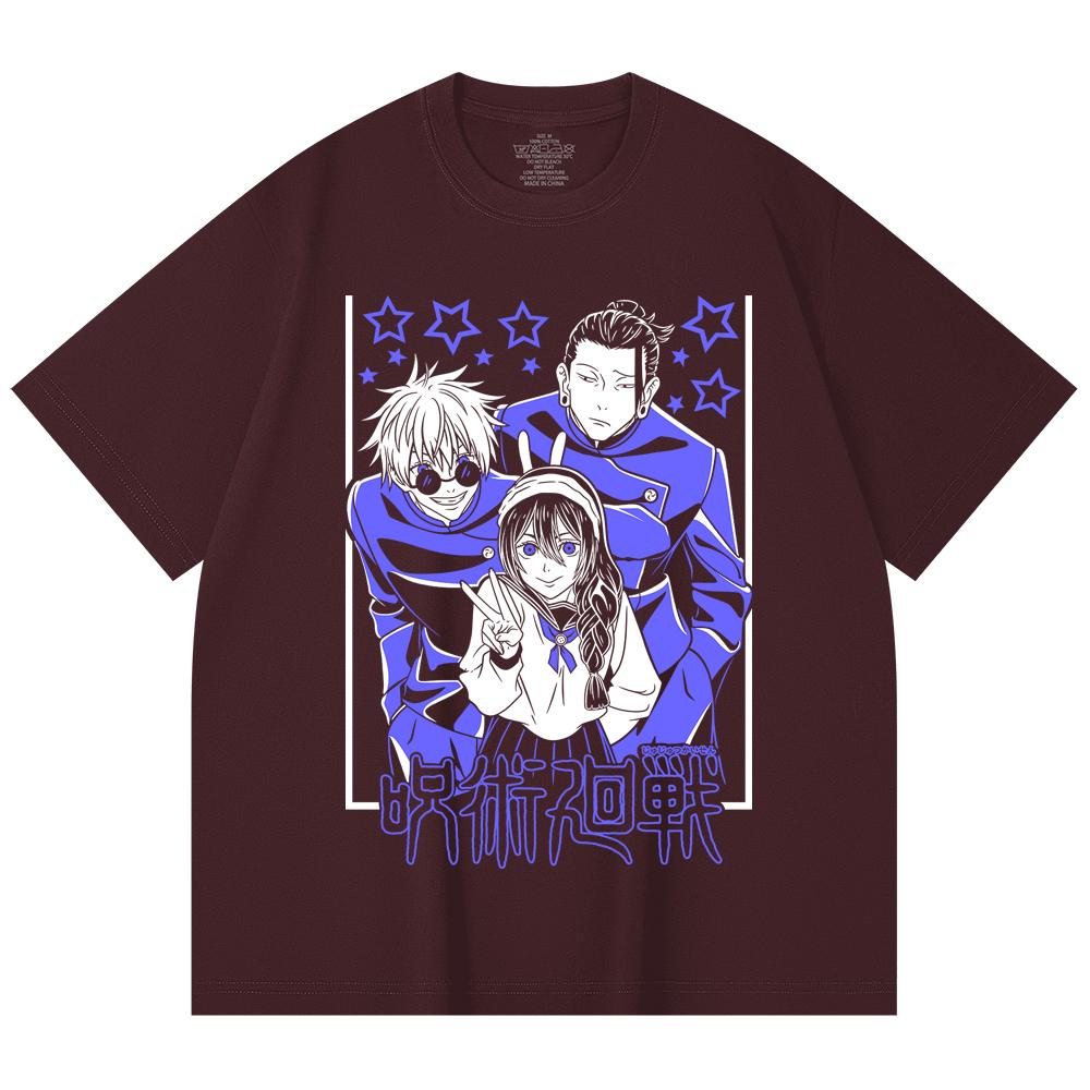 230 Gsm 100% Cotton Jujutsu Kaisen V54 Print Unisex Heavy Cotton T Shirt