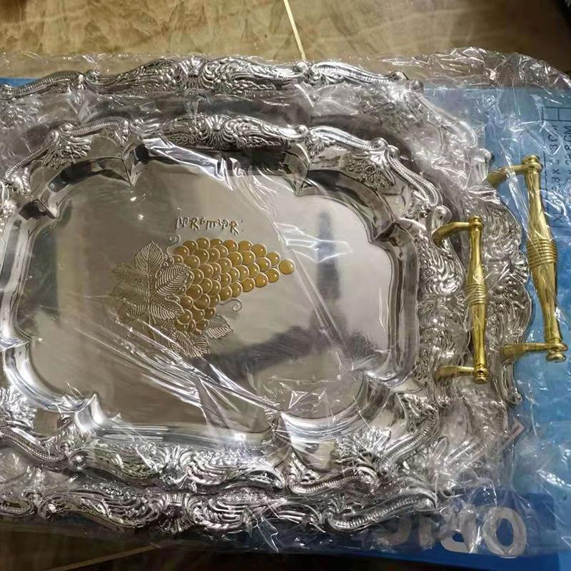 Spot Nordic Style Thickened Round Tray Hotel Western Restaurant Buffet Tray Household Pastry Teacup