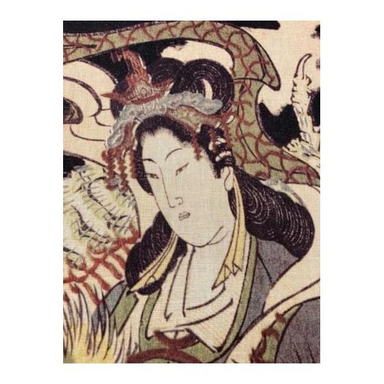 Ukiyo-e Tenugui Towel - Kioku Okoku, Dragon Riding Benzaiten - 100% Cotton, Japan