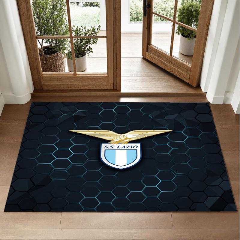 Lazio FC Design Crystal Velvet Rug Soft Decorative Mat for Bedroom Entrance