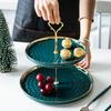 2 Tier Cupcake Stand Ceramic Elegant Dessert Plates Stand Serving Tray Containers for Cookies Birthday Home Dinner Wedding