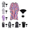 1 Set Barber Cape Wide Coverage Hair Treatment Dustproof with Non-sticky Hair Cleaning Brush Cutting Coloring Perming