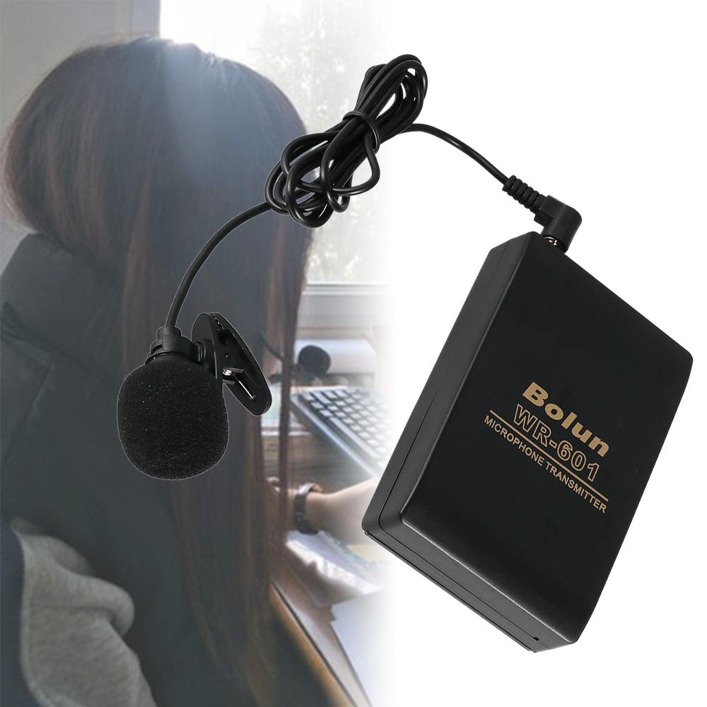 Portable Speech Meeting Wireless Microphone Clip Mic System Lavalier Lapel FM Transmitter Receiver