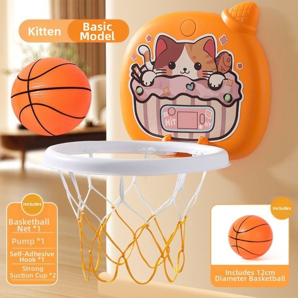 Wall Mount Kids Basketball Hoop Mini Basketball Training Toy Cartoon Basketball Board Home Use