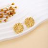 Spiral Maple Leaf Love Hollow Irregular Earrings, Heavy Industry Advanced Sense Metal Style Fashion Temperament Earrings