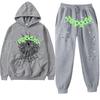 Unisex Hooded Sweatshirt Set With Bold 555555 Graphic Print - Cotton Blend Streetwear Fall