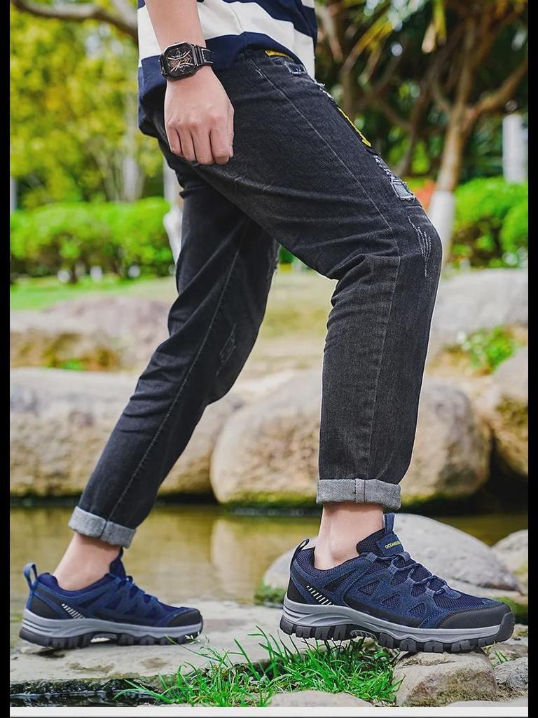 Мужские нескользящие, износостойкие кроссовки для бега и походов на открытом воздухе - большой размер