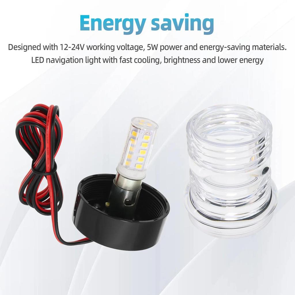 12V LED Navigation Anchor Light Marine 360 Degree All Round Sailing Signal Lamp Navigation Indicator For Marine Boat Yacht 7