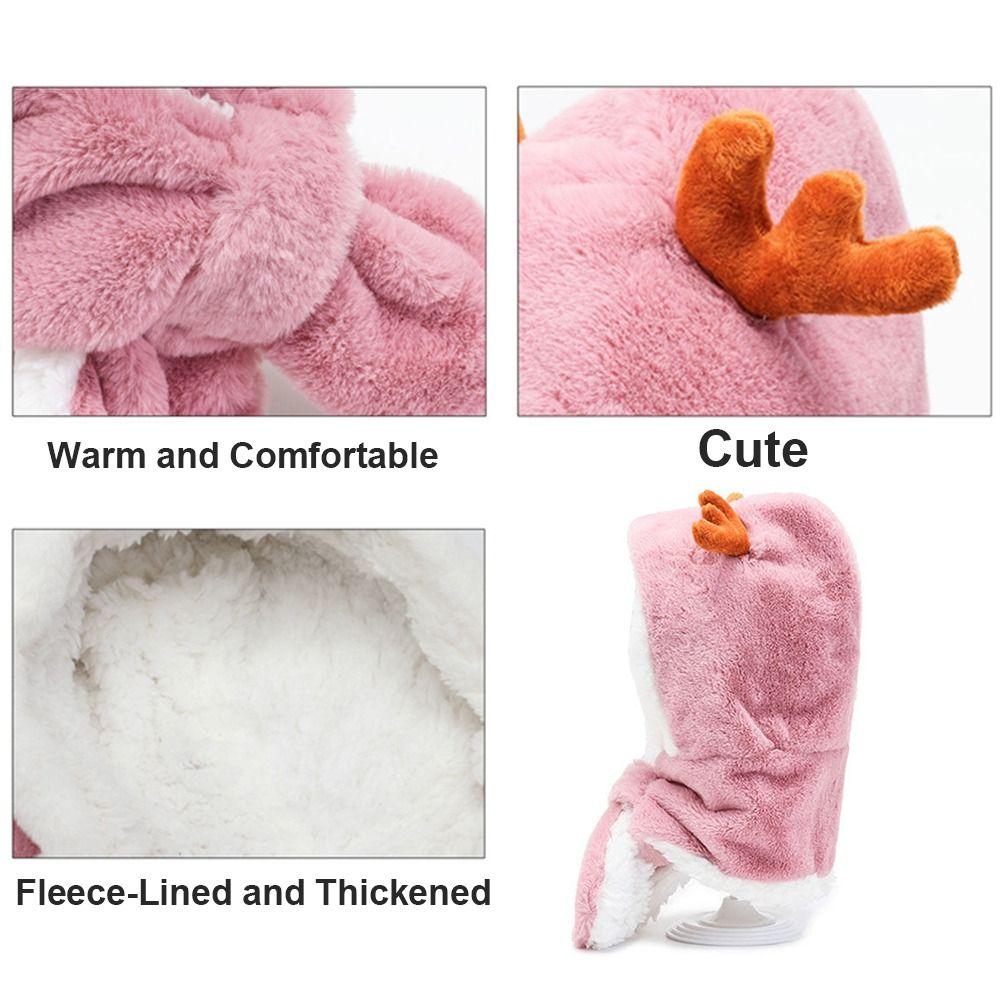 Толстая теплая цельная шапка-бини, шапка с мехом, закрывающая шею и уши, милый детский капюшон-шарф, зимняя