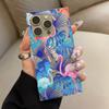 Clear Square Back Tube Case Protection For iPhone 11 15 Plus 16 ProMax 14 Pro Max 13 12 Anti-Oxygen,Forest Flamingos Pattern Casing