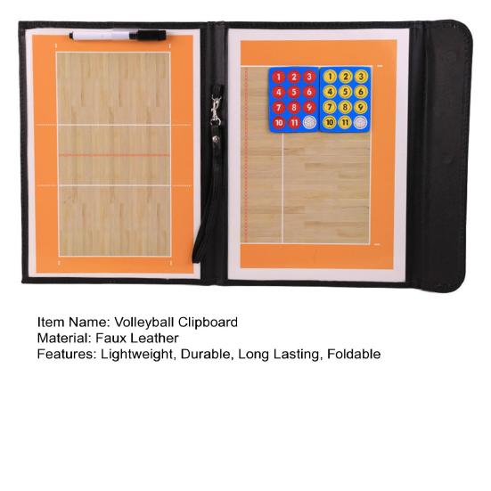 Foldable Volleyball Clipboard Coaching Board with Pen Lightweight Portable Volleyball Dry Erase Board Teaching Board Tool