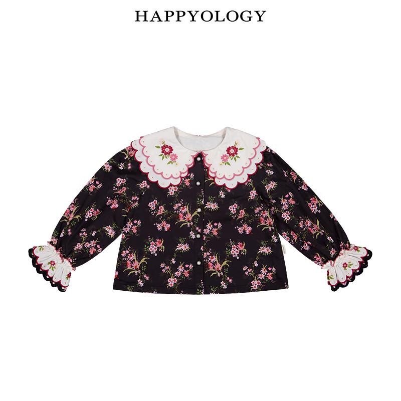 Двухслойная рубашка Happyology для девочек с вышитым воротником