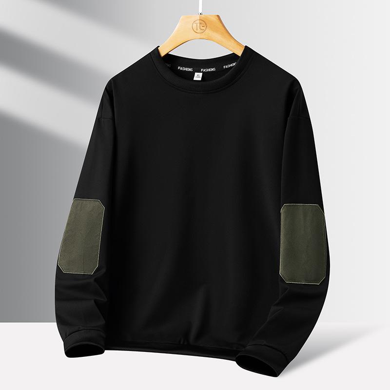 Men's Plus Size Cotton Round Neck Long-Sleeve Pullover 