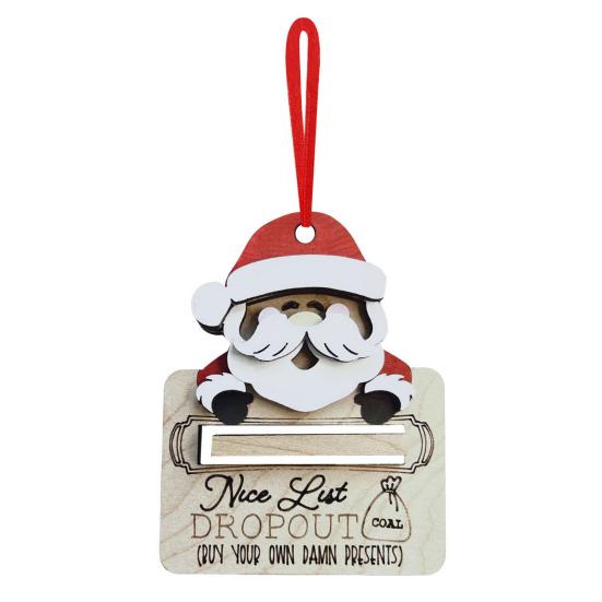 Деревянный рождественский зажим для денег, стиль Санта-Клауса, подвесной кошелек, создающий атмосферу, украшение кошелька на праздничную тематику