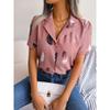 Spring and Summer Temperament Suit Collar Feather Short-sleeved Shirt
