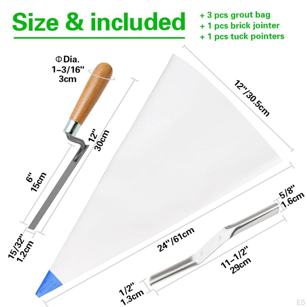 Мешок для затирки Высококачественный заполнитель швов с наконечником из нержавеющей стали Идеально подходит для плиточных работ