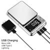 Электронные ювелирные весы с USB-зарядкой, из нержавеющей стали, высокоточные, карманные, кухонные весы 100 г/500 г, цифровые, с ЖК-дисплеем