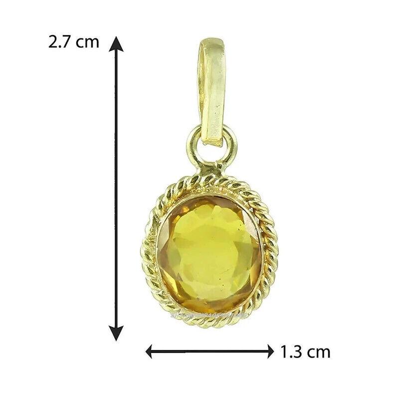 Natural Certified Yellow Sapphire/Pukhraj Astrological Gemstone Pendant For Men And Women