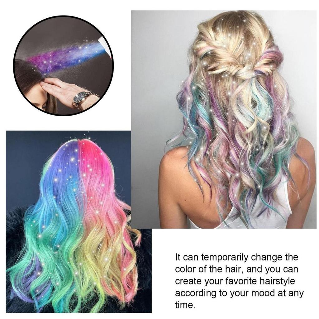 Лак для волос, одноразовый праздничный блестящий лак для окрашенных волос, быстро и легко окрашивать, не повреждая волосы