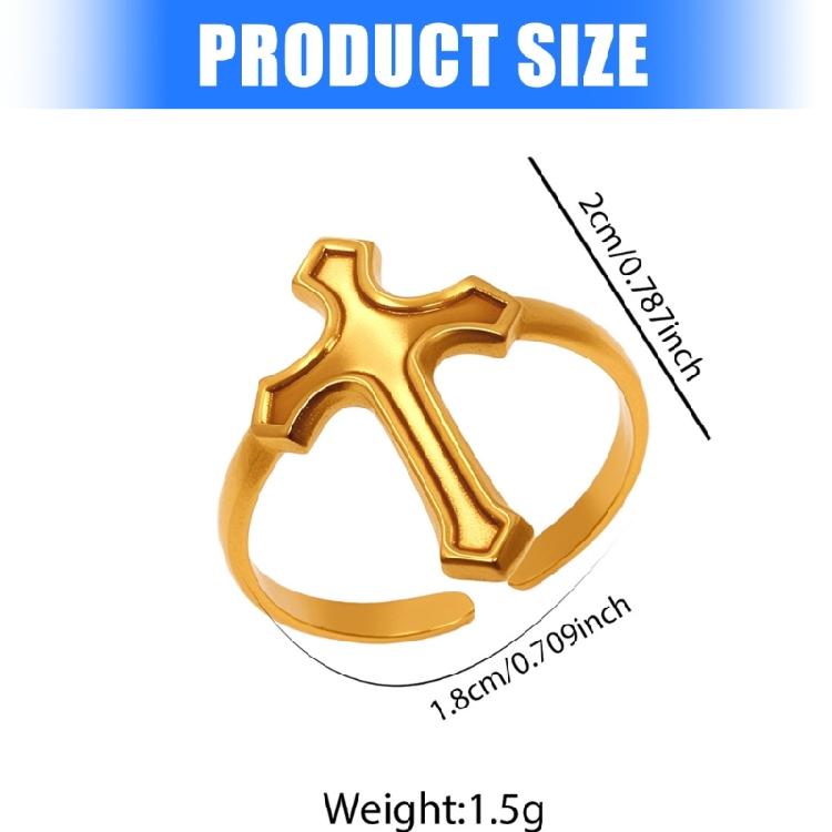 Простые, но стильные регулируемые кольца-кресты из нержавеющей стали, унисекс, для повседневного ношения