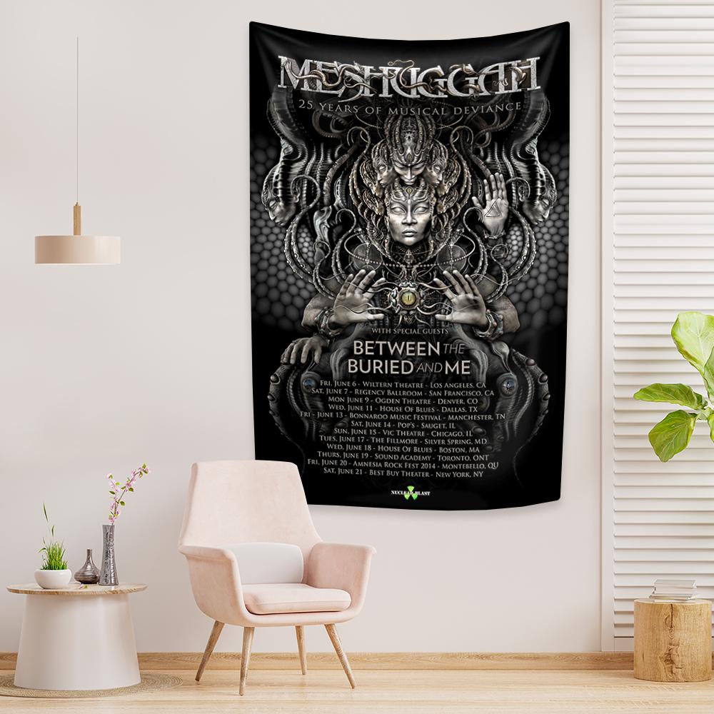 Шведская метал-группа Гобелен Meshuggahs Prints Домашний декор Настенное покрытие Ткань Фон для общежития Концертный баннер