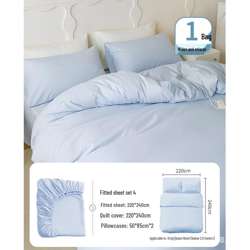 Wash-Free Travel Bedding Set: Stain-Resistant, Disposable Pillowcase, Duvet & Fitted Sheet for Double Bed