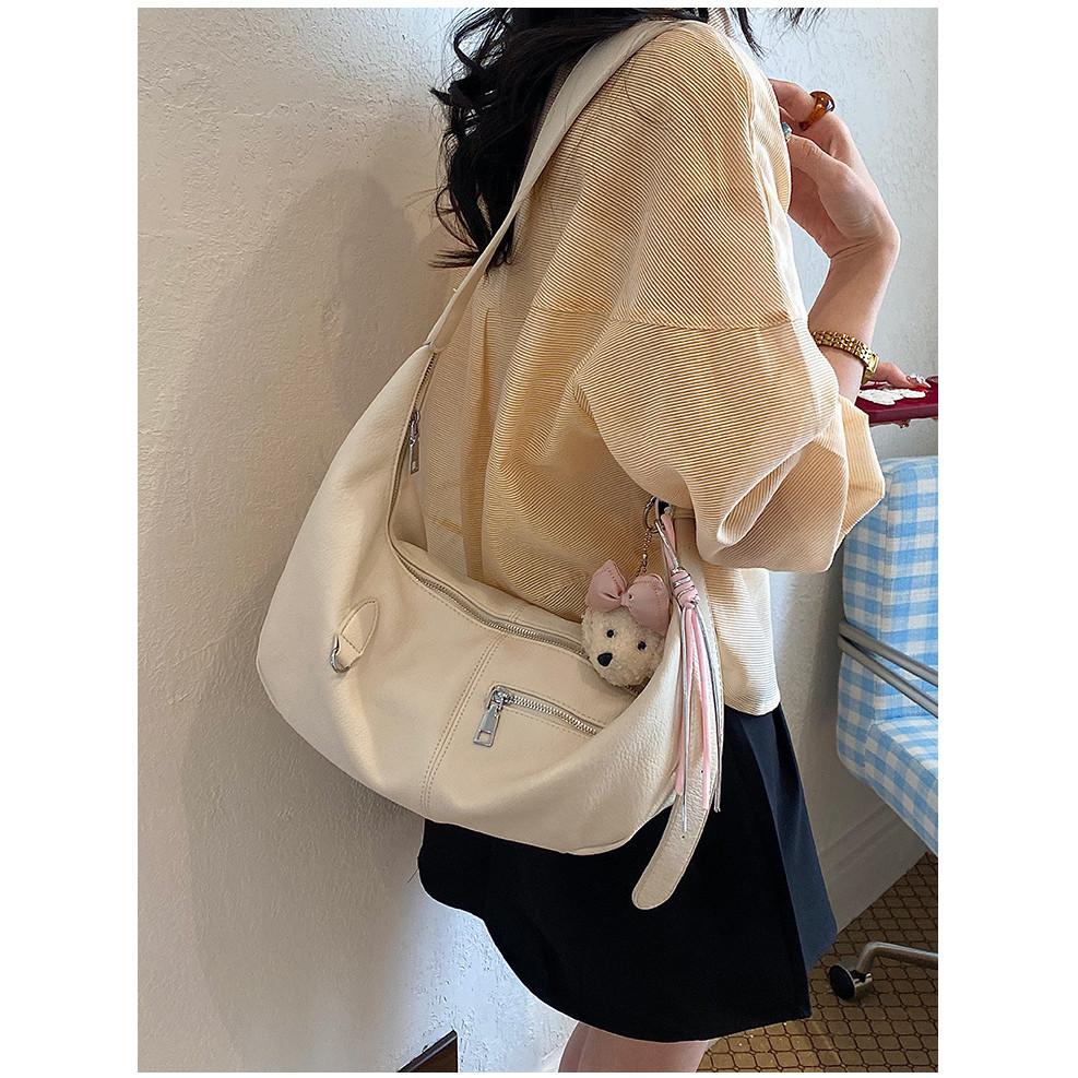 IELGY Simple Style Large-Capacity Tote Bag All-Match Commuter Shoulder Messenger Bag Casual