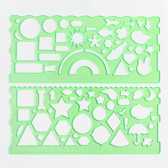 2 шт., прозрачная линейка для геометрического рисунка, многофункциональная, точная и простая в использовании, геометрический треугольник, транспортир, линейка