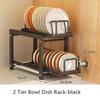 1/2 Tier Pull-out Bowl Dish Drying Rack Drainer with Drainboard Kitchen Sink Cabinet Cupboard Organizer Plate Tableware Storage