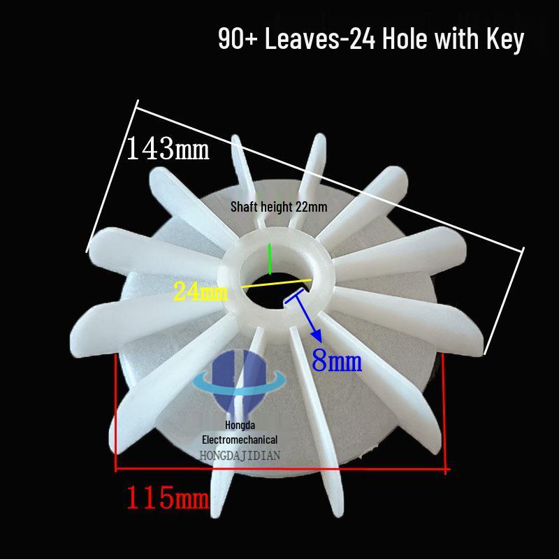 Single-Phase Motor Fan Plastic Water Pump Hoist with D and AOL Hole, 15/18/20/22 Round Hole Options, Cooling Fan Blade