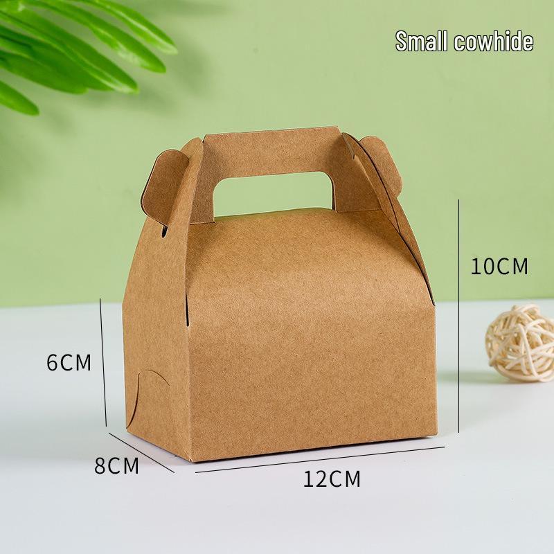 Подарочная коробка для выпечки из крафт-бумаги: Ручной контейнер для выноса для печенья и десертов