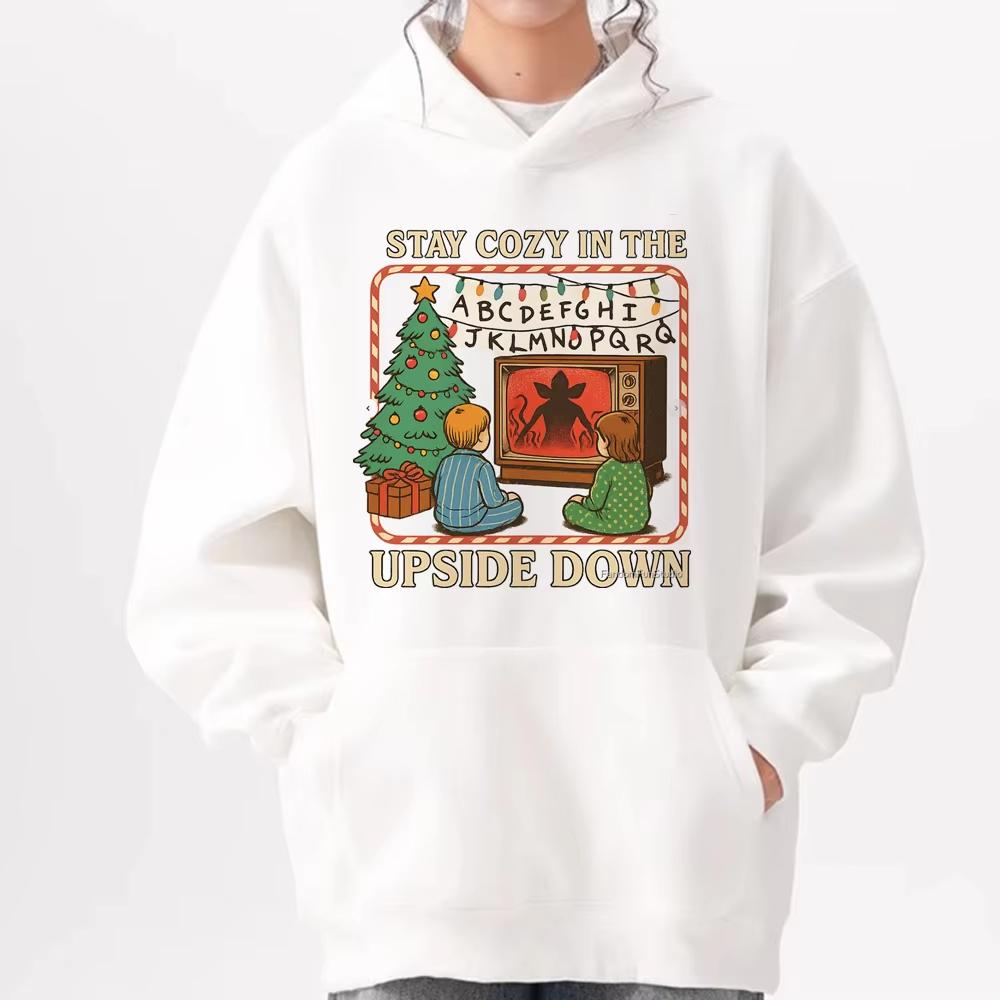 Hawkins Demogorgon Graphic Hoodie Unisex Trendy Patterned Kawaii Pullover Sweatshirt Soft Fabric Streetwear Daily Outfit Harajuku Style