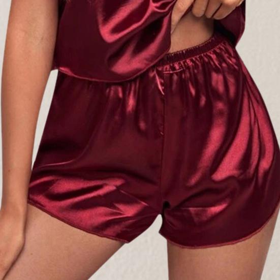 Женский летний пижамный комплект из 2 шт./компл., атласный комплект без рукавов с открытой спиной и бретельками, жилет с круглым вырезом и эластичной резинкой на талии, комплект одежды для сна на каждый день