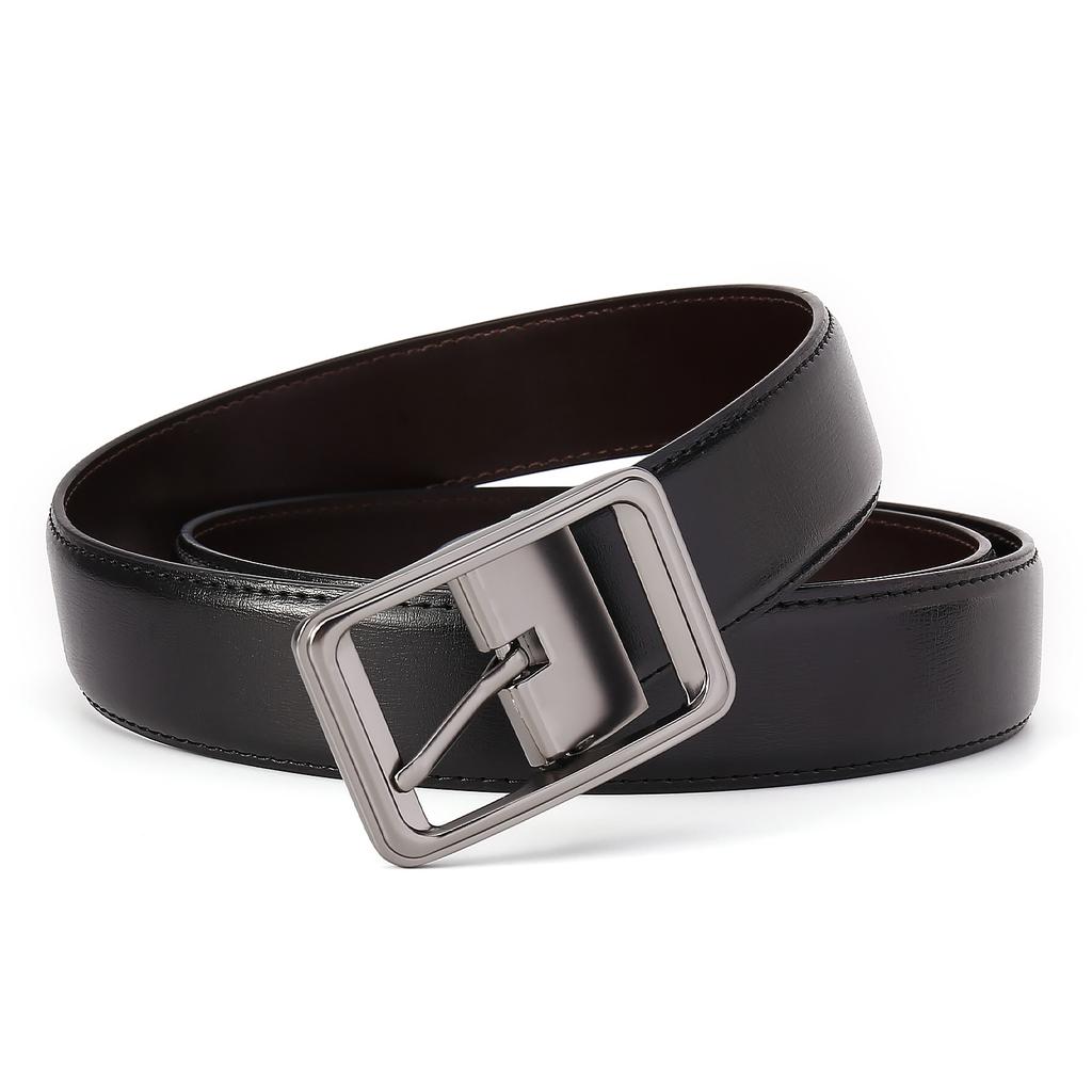 Ремень с японской пряжкой, мужской кожаный повседневный двухслойный ремень из коровьей кожи, мужской ремень высокого класса