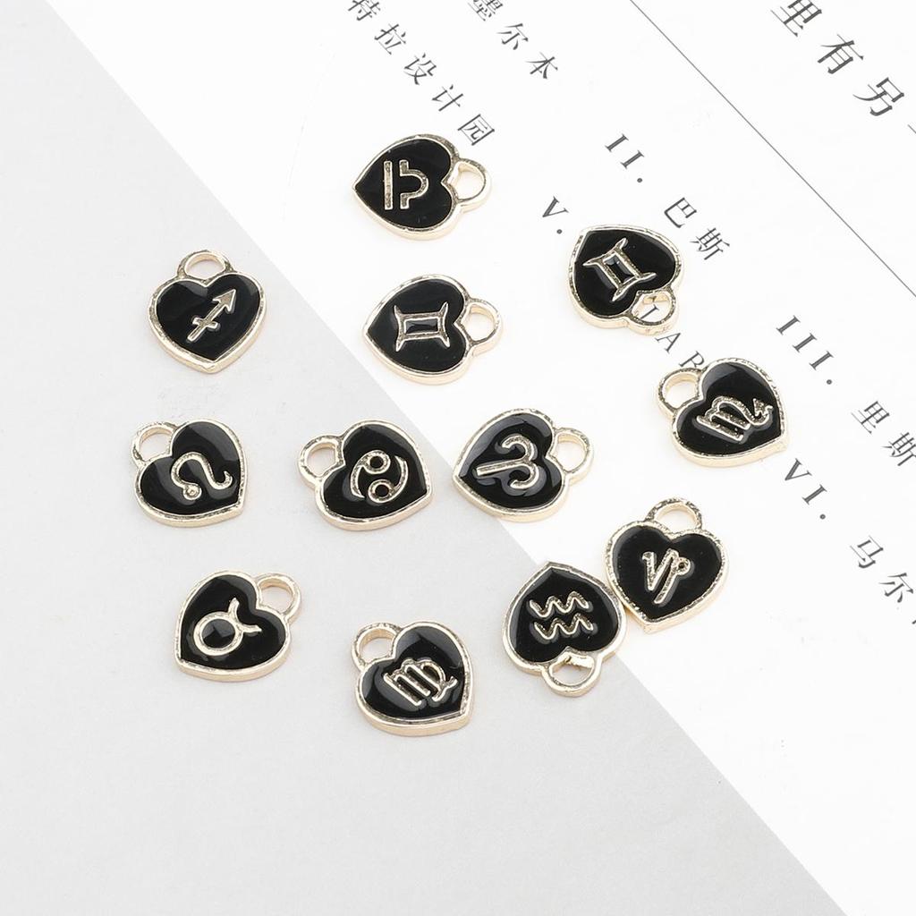 10/12 шт. 12*14 мм 12 созвездий сердце любви падает масляный сплав аксессуары для изготовления ювелирных изделий DIY ожерелье браслет серьги