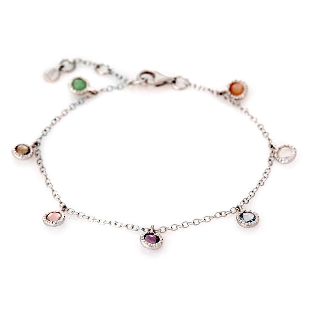 Les Trésors De Lily [R3821] - Silver Multicolor 'Meghan' Silver Bracelet (rhodium) - 5 Mm