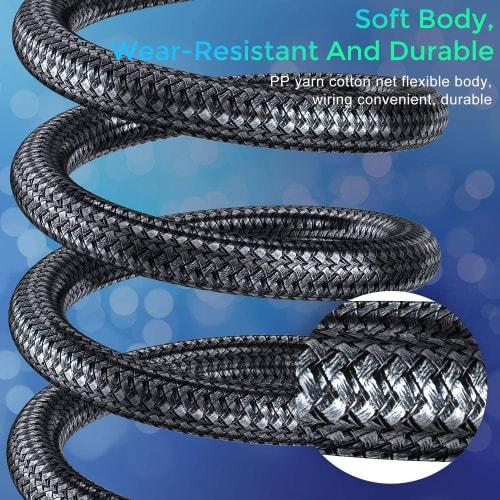 HDMI-кабель 3 м, Twozoh HDMI 2.0 4K/60 Гц 2160p 1080p 3D HDCP 2.2 ARC Standard, плетеный нейлон, подходит для Nintendo Switch, PS5, PS3, PS4, ПК, проектора